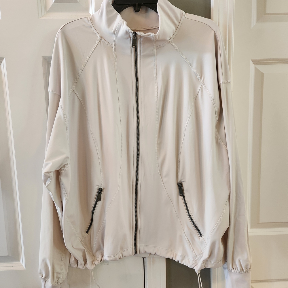 Avia Light Cream Zip-Up Atheleisure Jacket-Size XL (16-18)